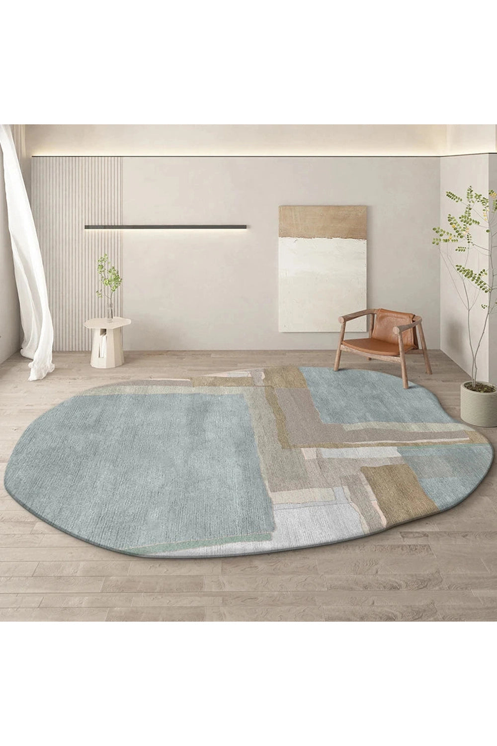 Cream Oval Soft Rug