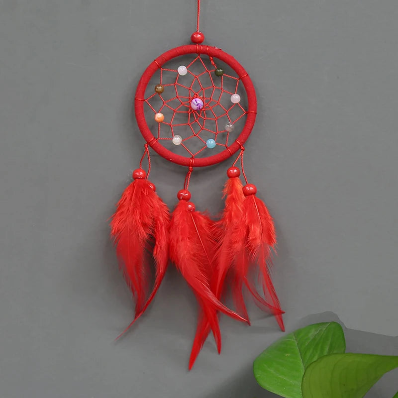 Boho Emerald Dreams Feather Dreamcatcher