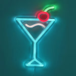 Blue Cherry Cocktail Neon Sign