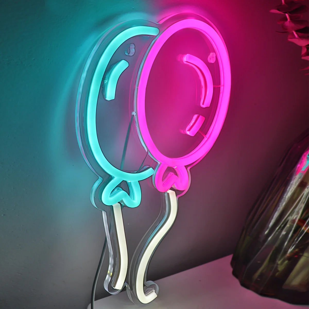 Double Balloon Neon Sign