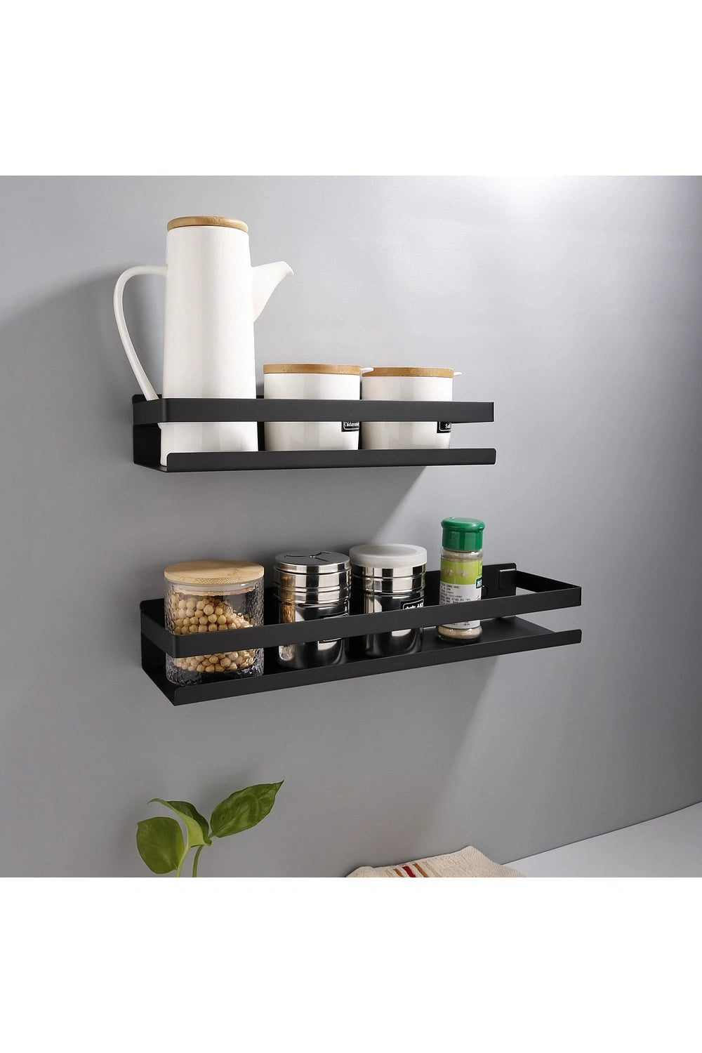 Modern Black Floating Shelves