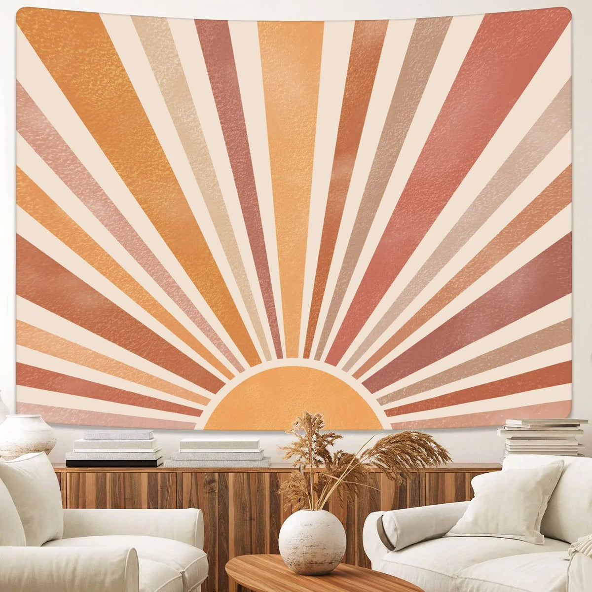 Retro Sunburst Pastell Wandbehang