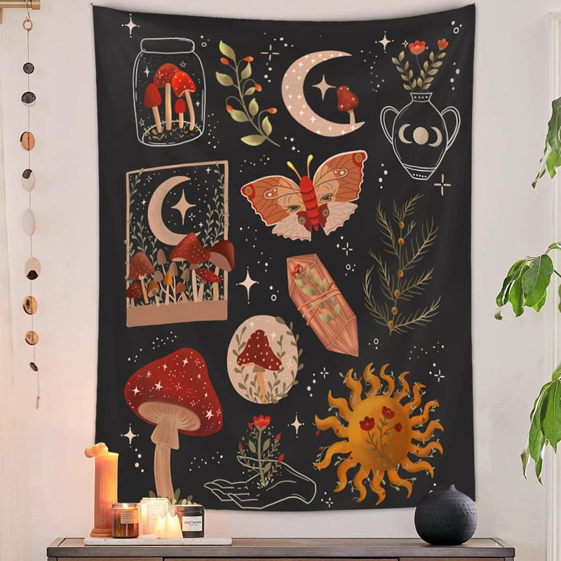 Enchanted Forest Witchcraft Tapestry