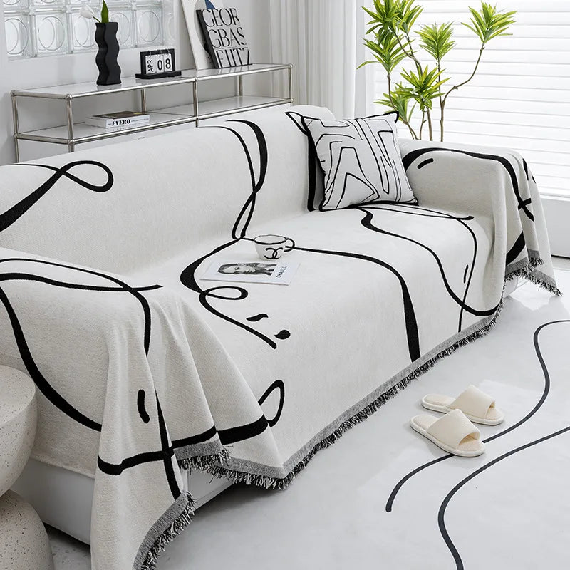 Monochrome Flow Sofa Cover