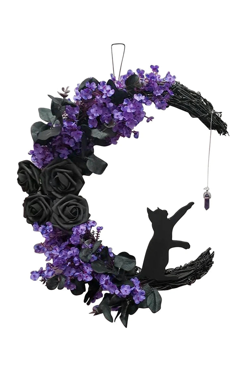 Halloween Moonlit Cat Wreath