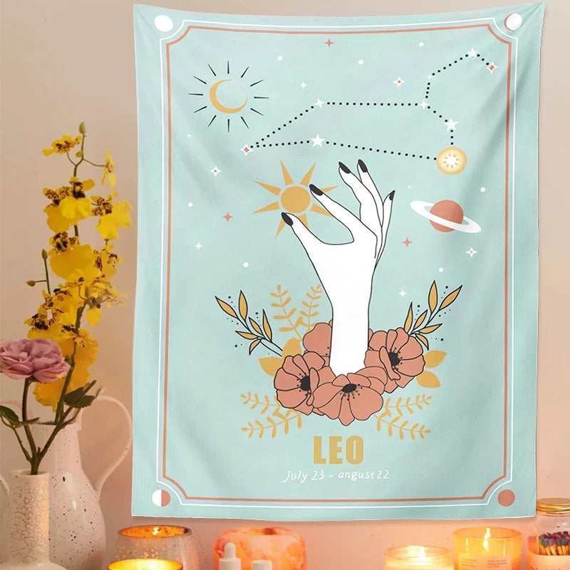 Pink Horoscope Tapestry