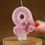 Coquette Bow Princess Number Candles