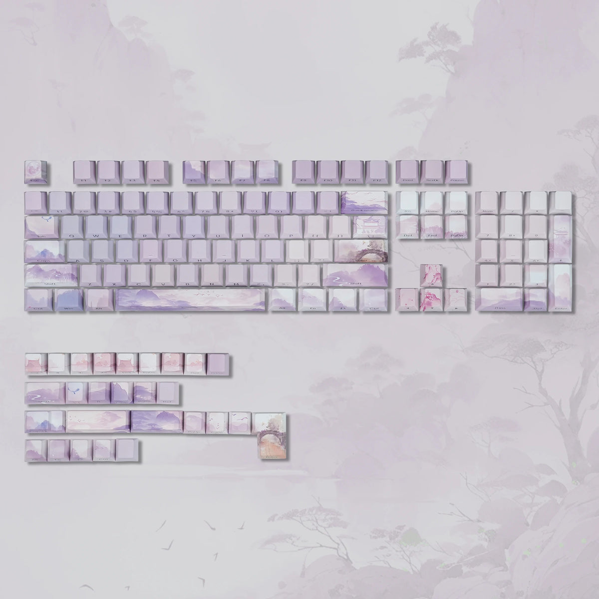 Sakura Purple Backlit Keycaps