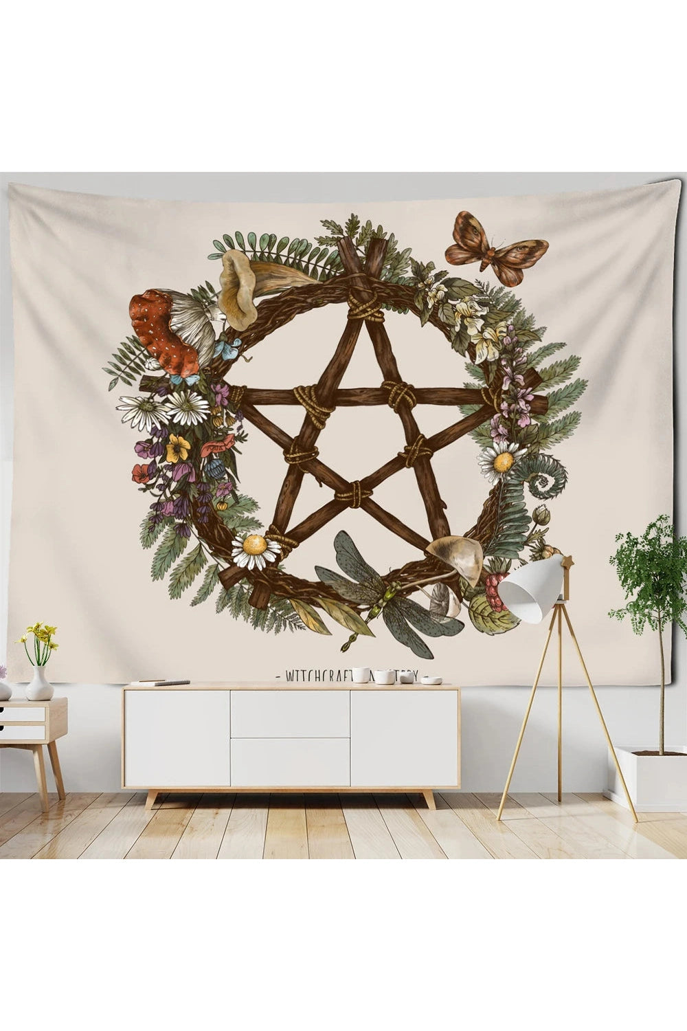 Vintage Sun Tapestry Wall Hanging Botanical Celestial Floral Hippie Flower Wall Starry Dormitory Decor