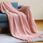 Blush Cozy Knit Throw Blanket