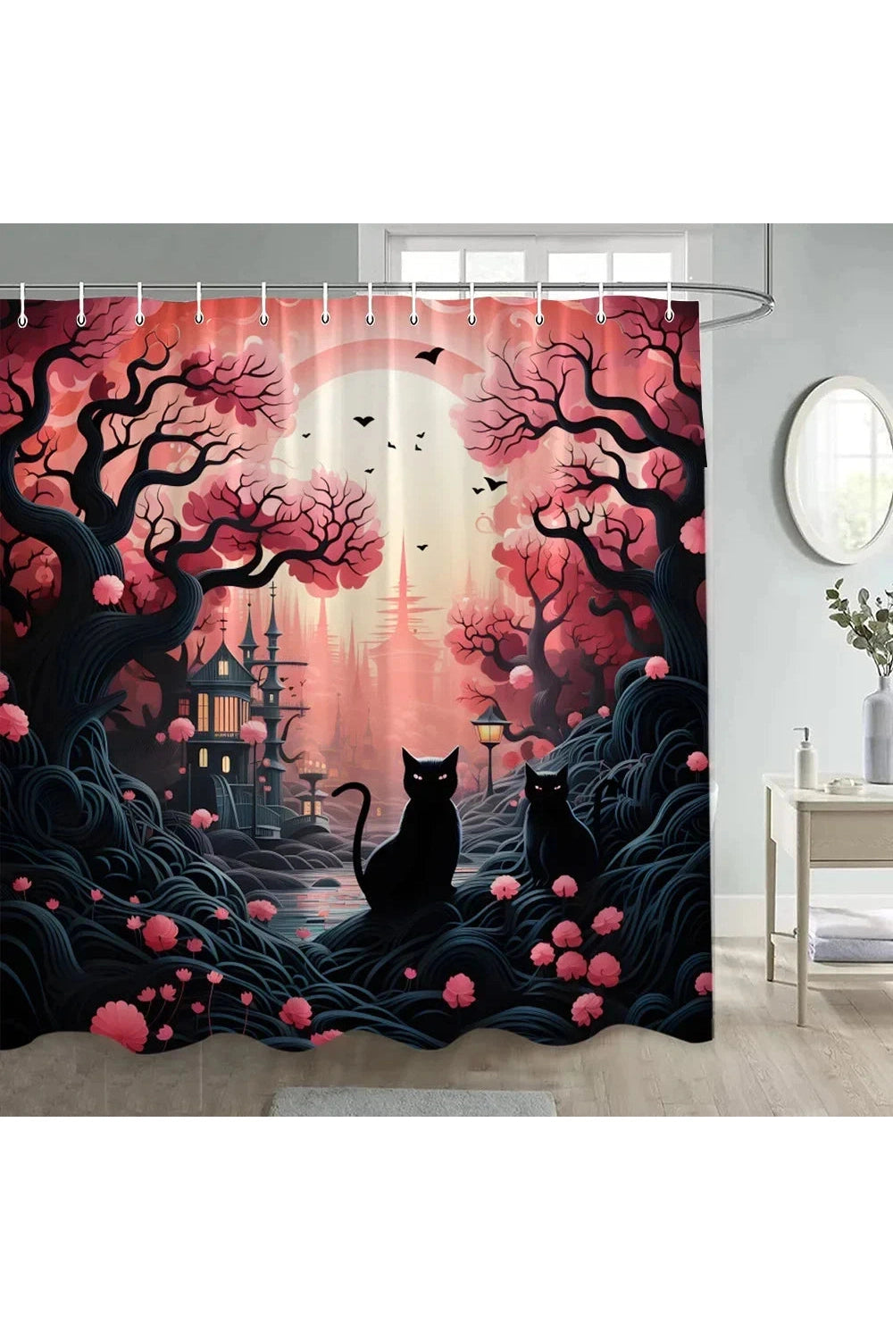 Japanese Birds Shower Curtain