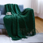 Sage Diamond Knit Throw Blanket