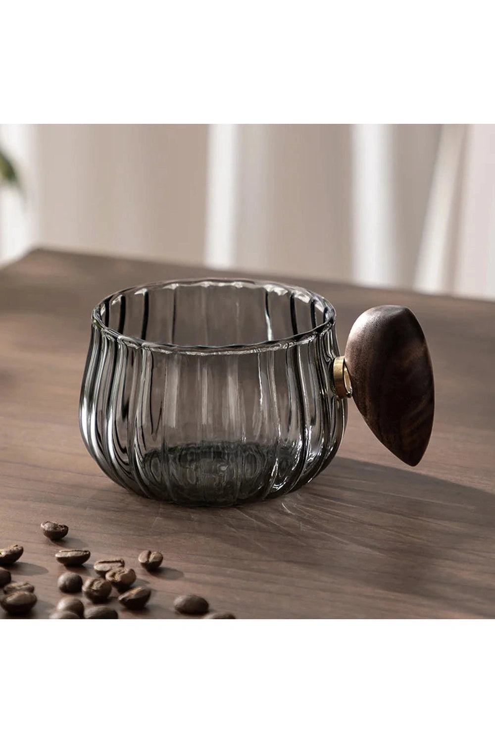 Striped Coffee Mug Wood Handle