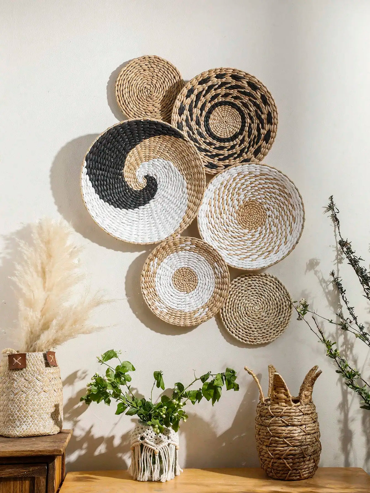 Woven Harmony Basket Wall Hanging