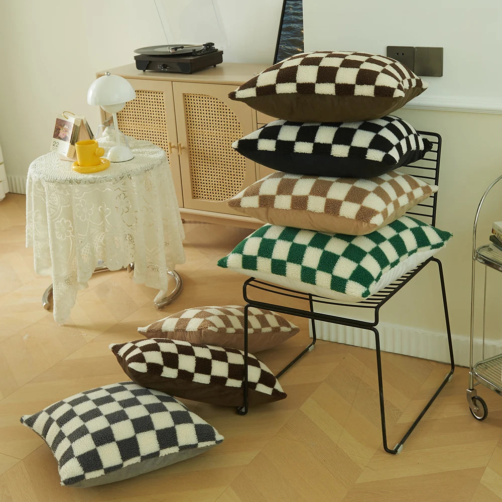 Cozy Checkered Throw Pillows