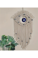 Macrame Wall Hanging Handmade Turkish Evil Eye Pendant Tapestry Nazar Decoration for Home Living Room Wall Home Decor Gift