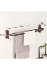 Bathroom shelves，wood towel bars no punching toilet storage shelf bathroom organizer and storage bathroom accessories towel rack