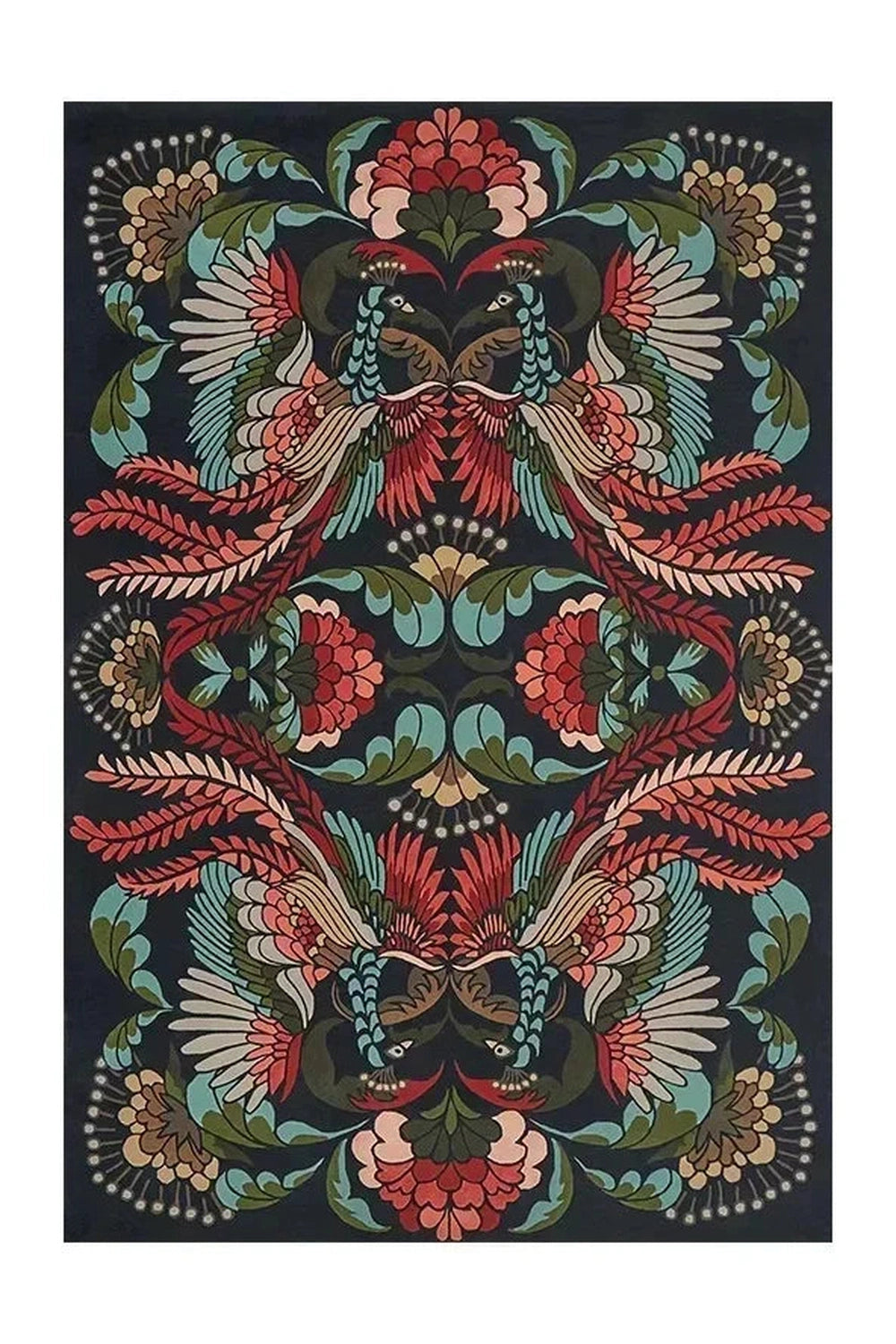 Midnight Bloom Botanical Rug