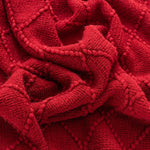 Crimson Diamond Fringe Blanket