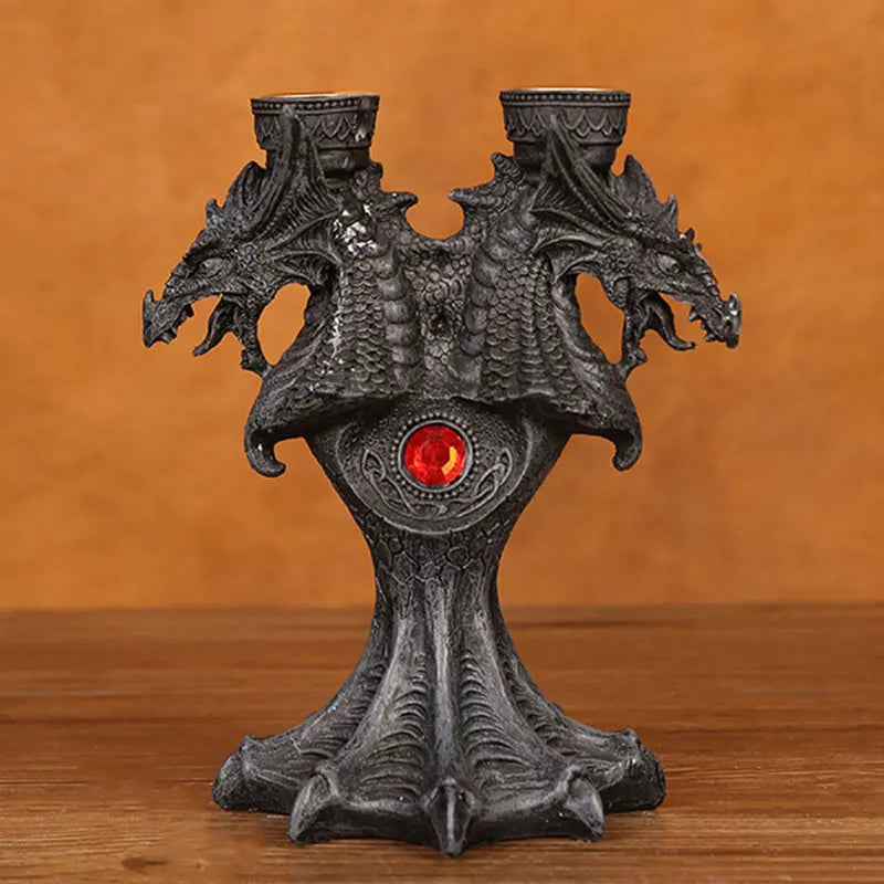 Twin Dragon Candle Holder