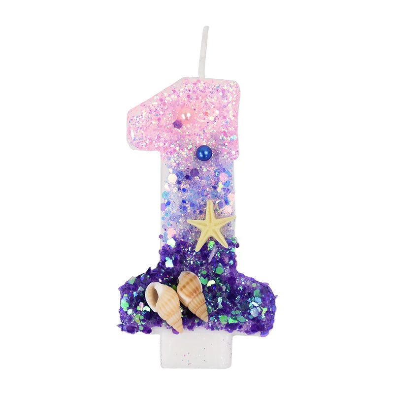 Fairycore Mermaid Sparkle Number Candles