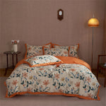 Juego de cama nórdico floral naranja