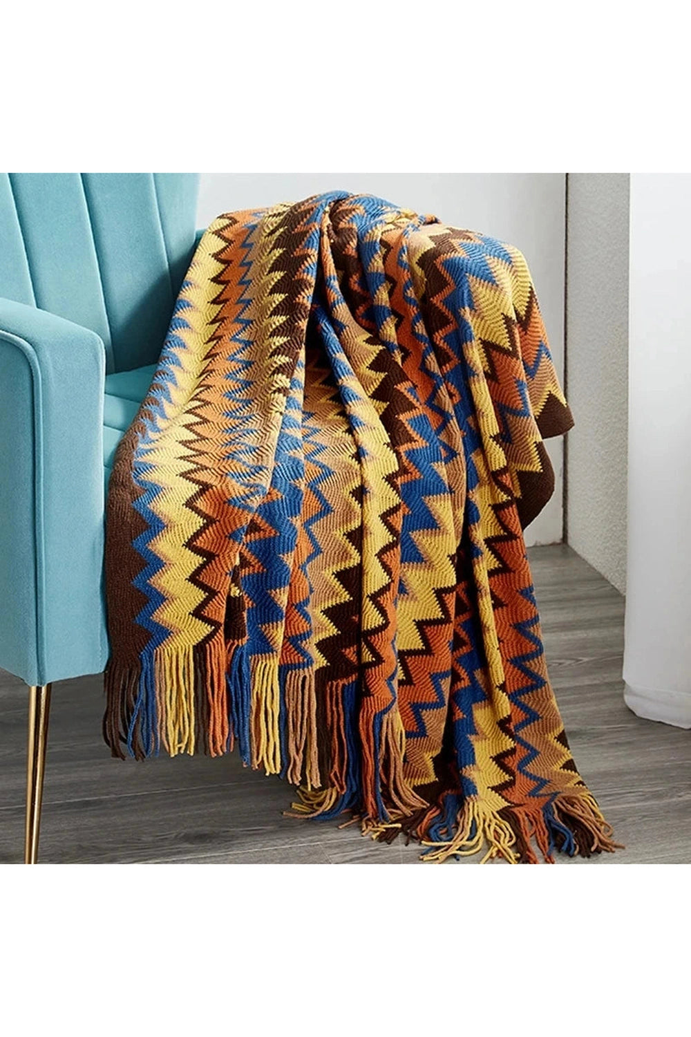 Fall Decor Cozy Chevron Knit Blankets