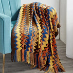 Vibrant Chevron Knit Blanket