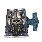 Taza de cerveza calavera vikinga