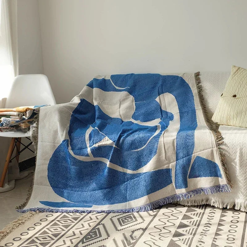 Abstract Blue Muse Blanket