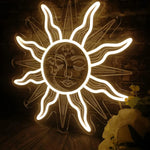 Fall Decor Celestial Sun Face Neon Decor