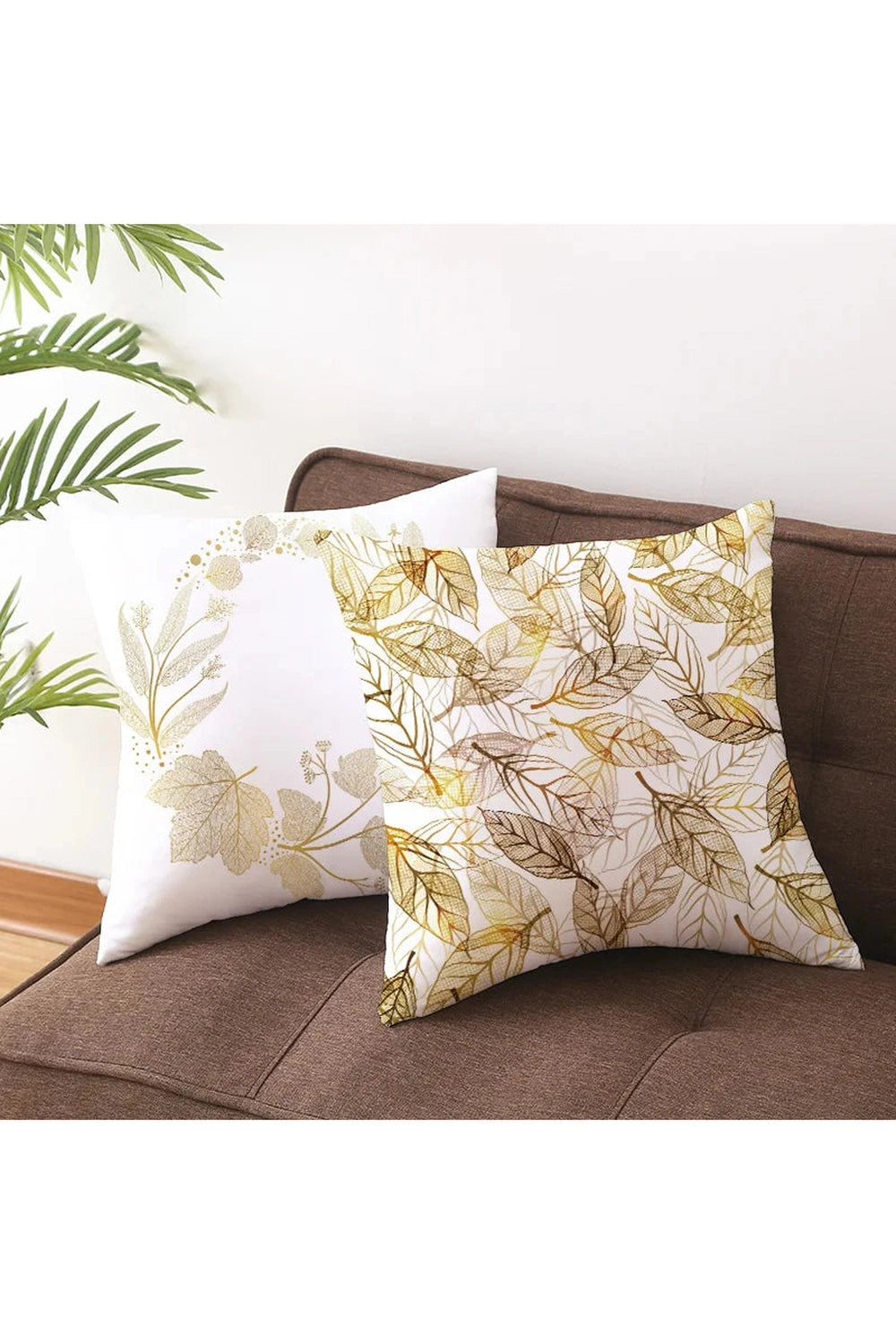 Fall Decor Yellow Leaf Polyester Pillow Case