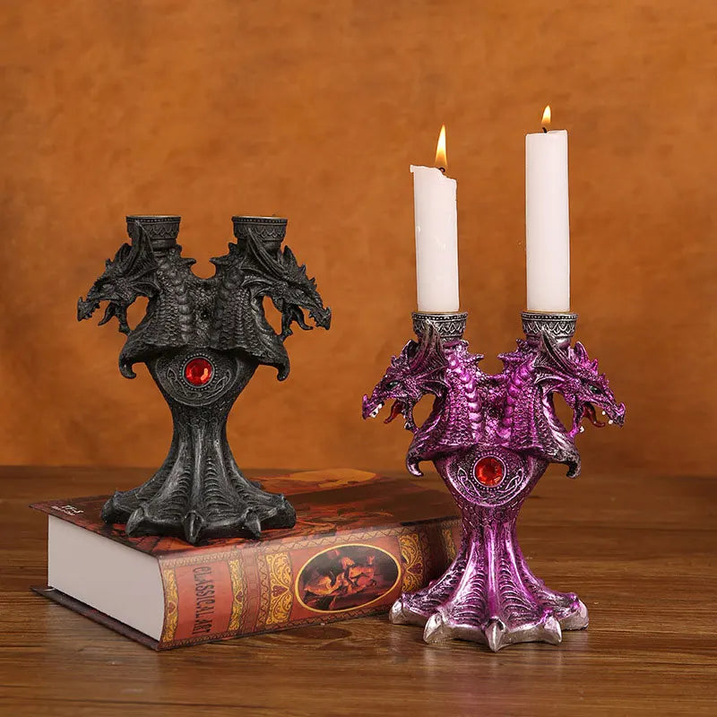 Twin Dragon Candle Holder