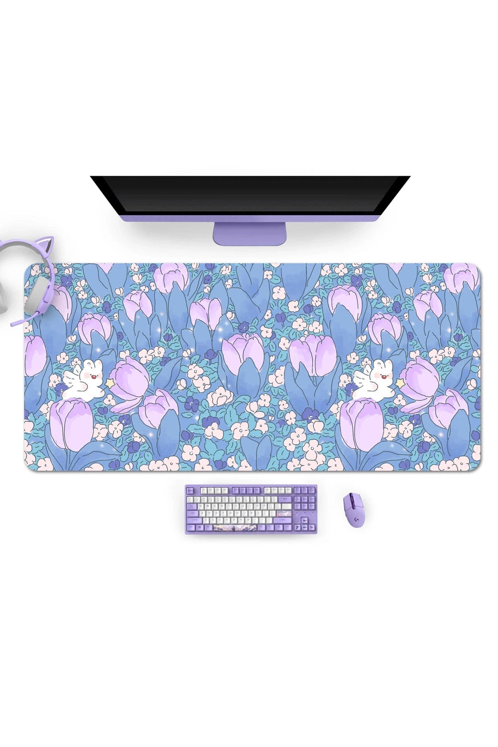 Purple Tulips Deskmat