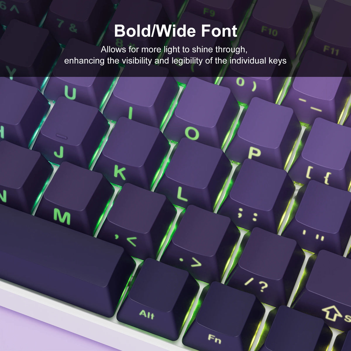 Printed Purple Shine Keycaps