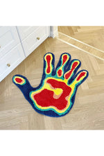 Colorful Palm Shape Plush Rug