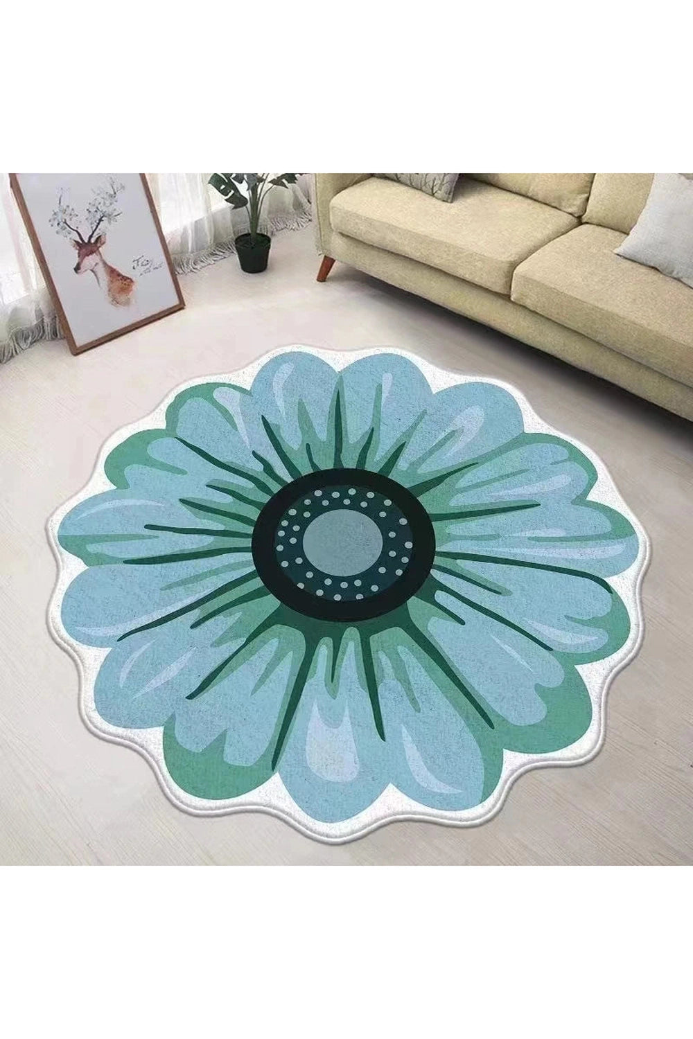 Chinese Flower Decor Rug