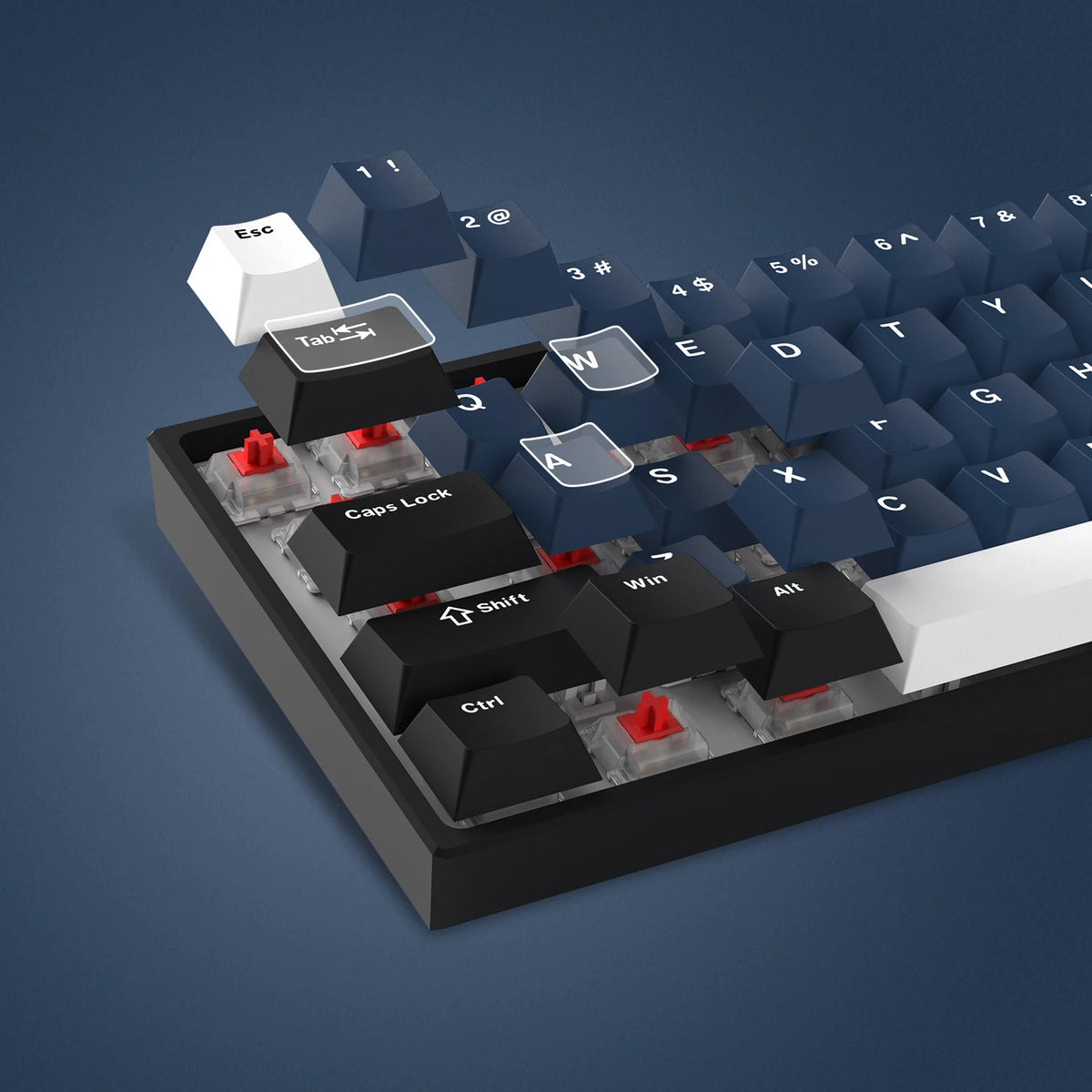 Blue Black Gamer Keycaps