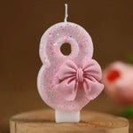 Coquette Bow Princess Number Candles