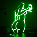 Pink Lady Wine Neon Sign