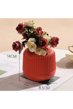 Rosy Charm Ribbed Vase