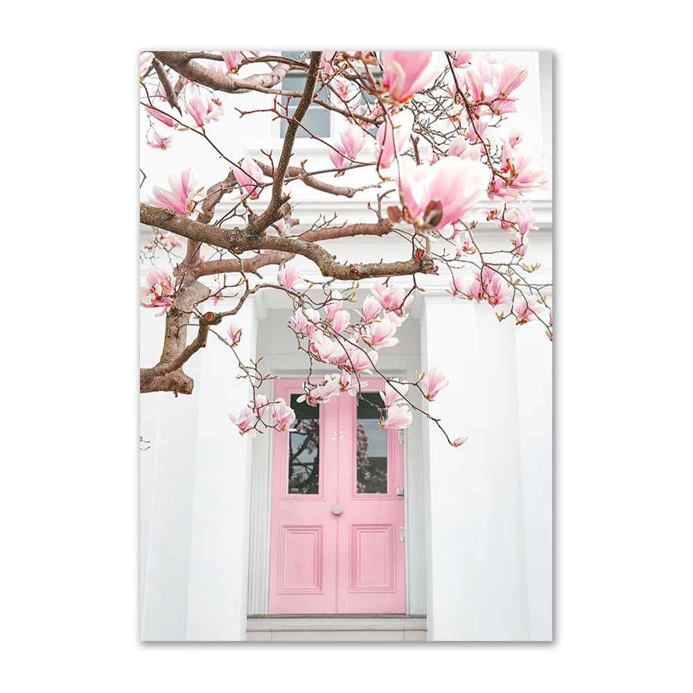 London Floral Canvas Poster