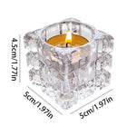 90s Crystal Cube Elegant Candle Holder