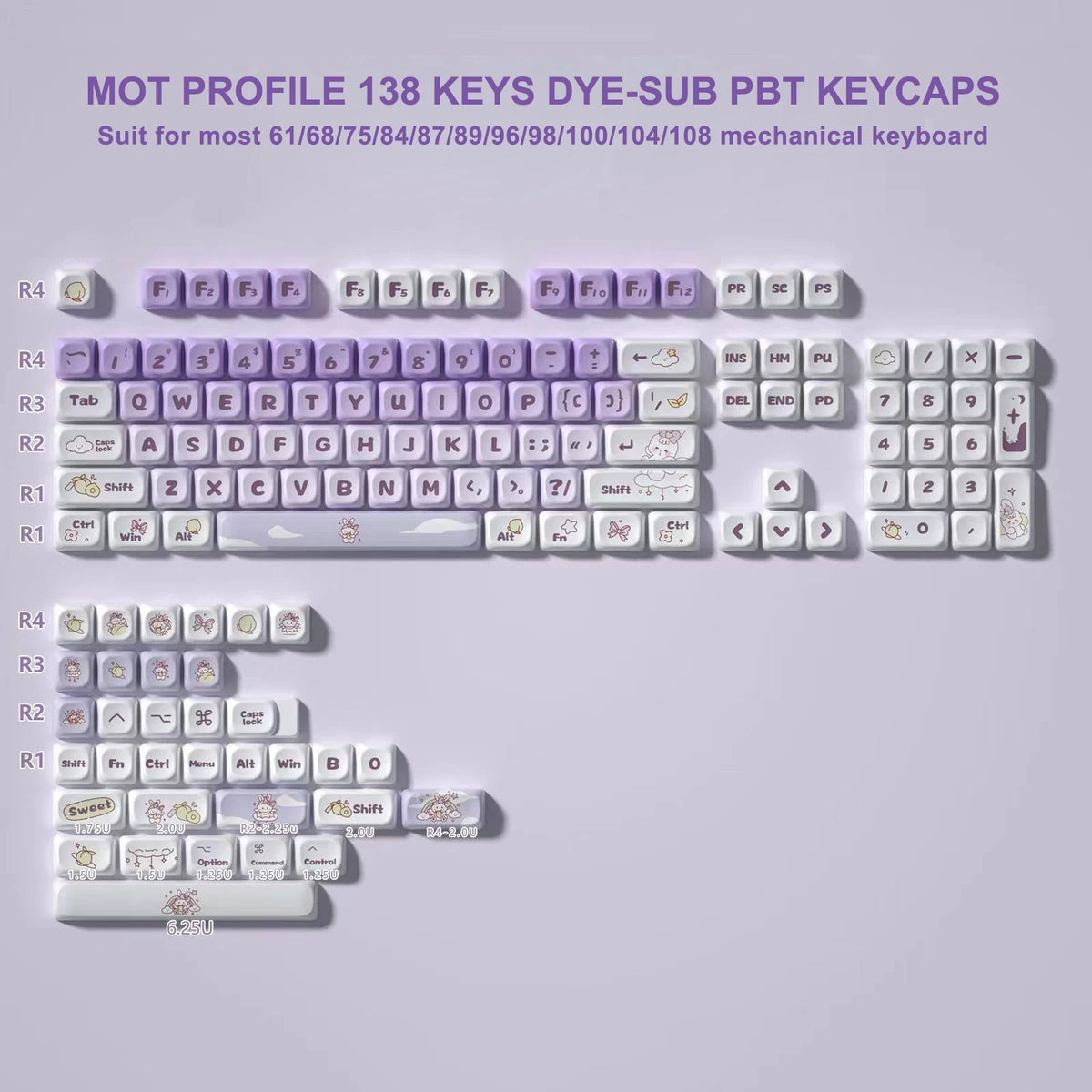 Bow Dye Sub Keycaps