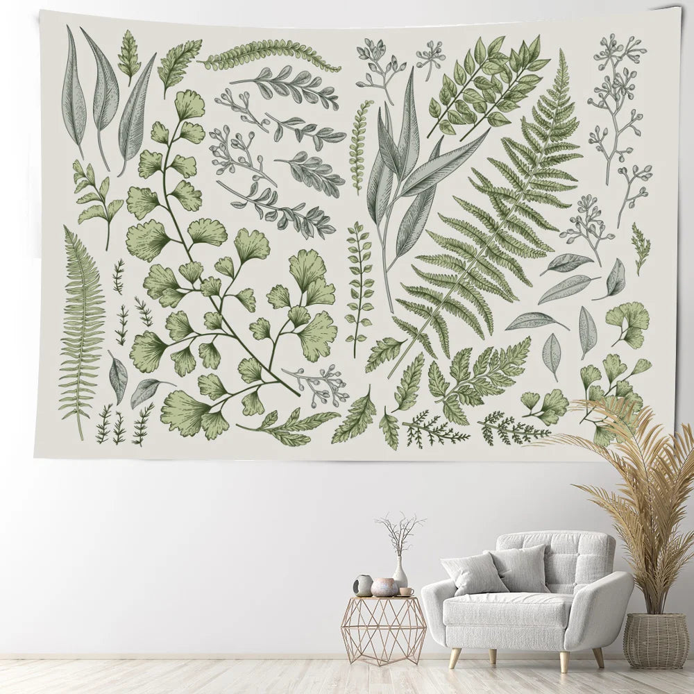 Botanische Farne Natur Wandbehang