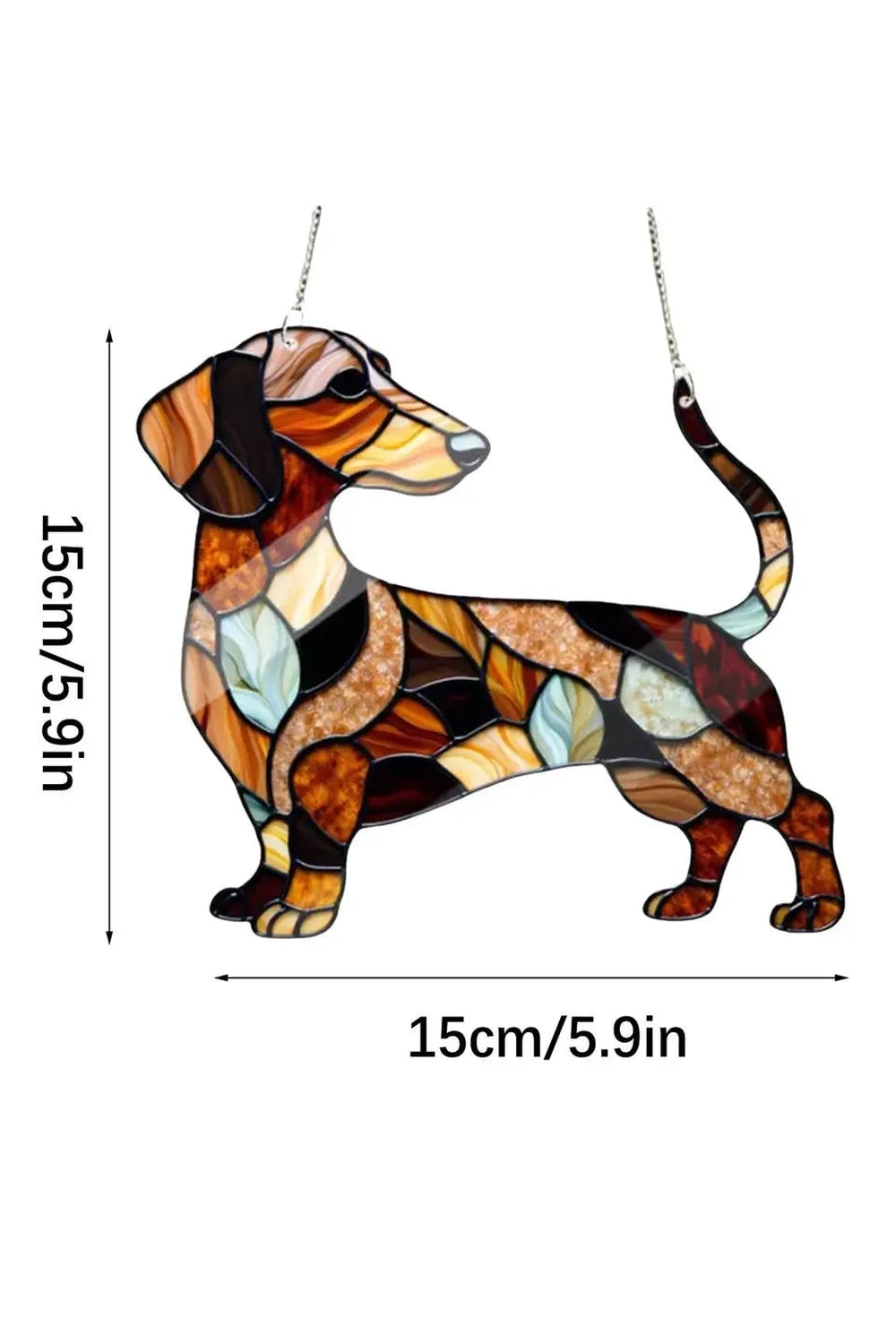 Stained Glass Dachshund Suncatcher