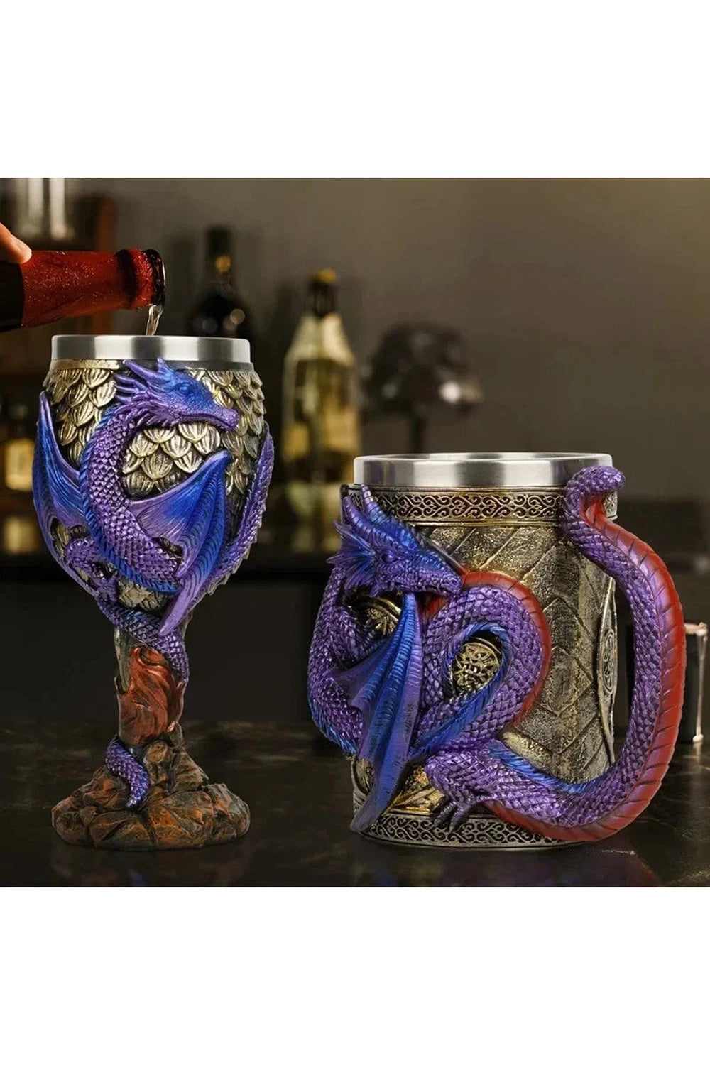 Dragon Resin Beer Goblet Cup