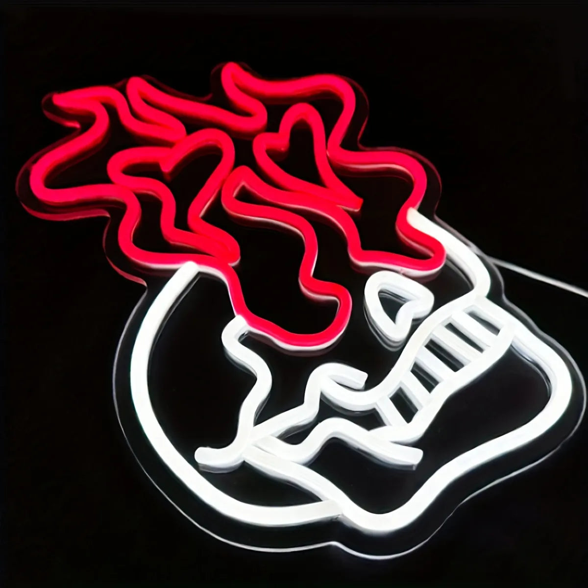 Skeleton Skull Fire Neon