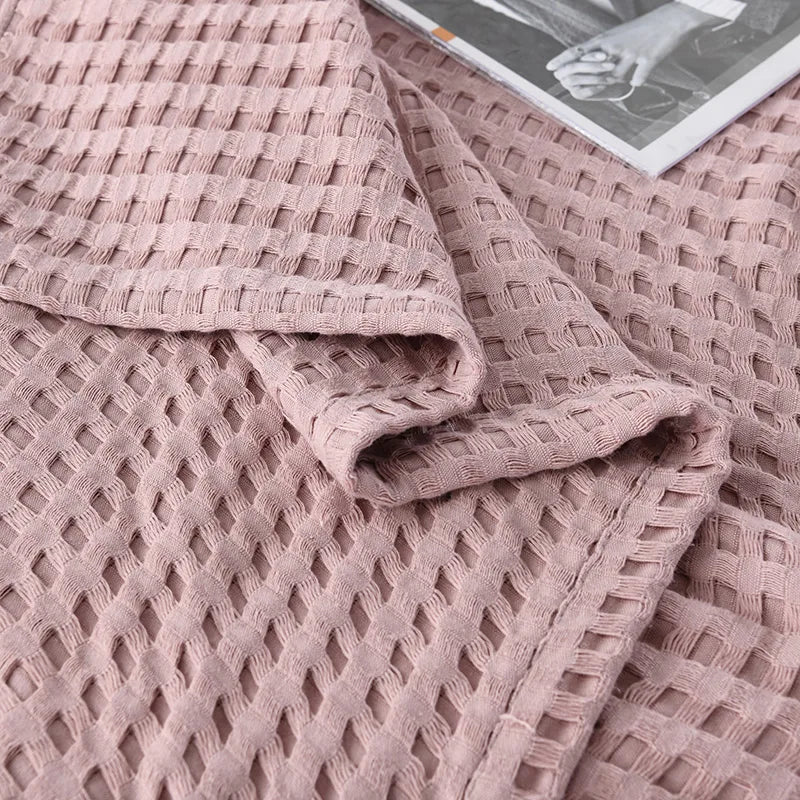 Blush Waffle Weave Blanket