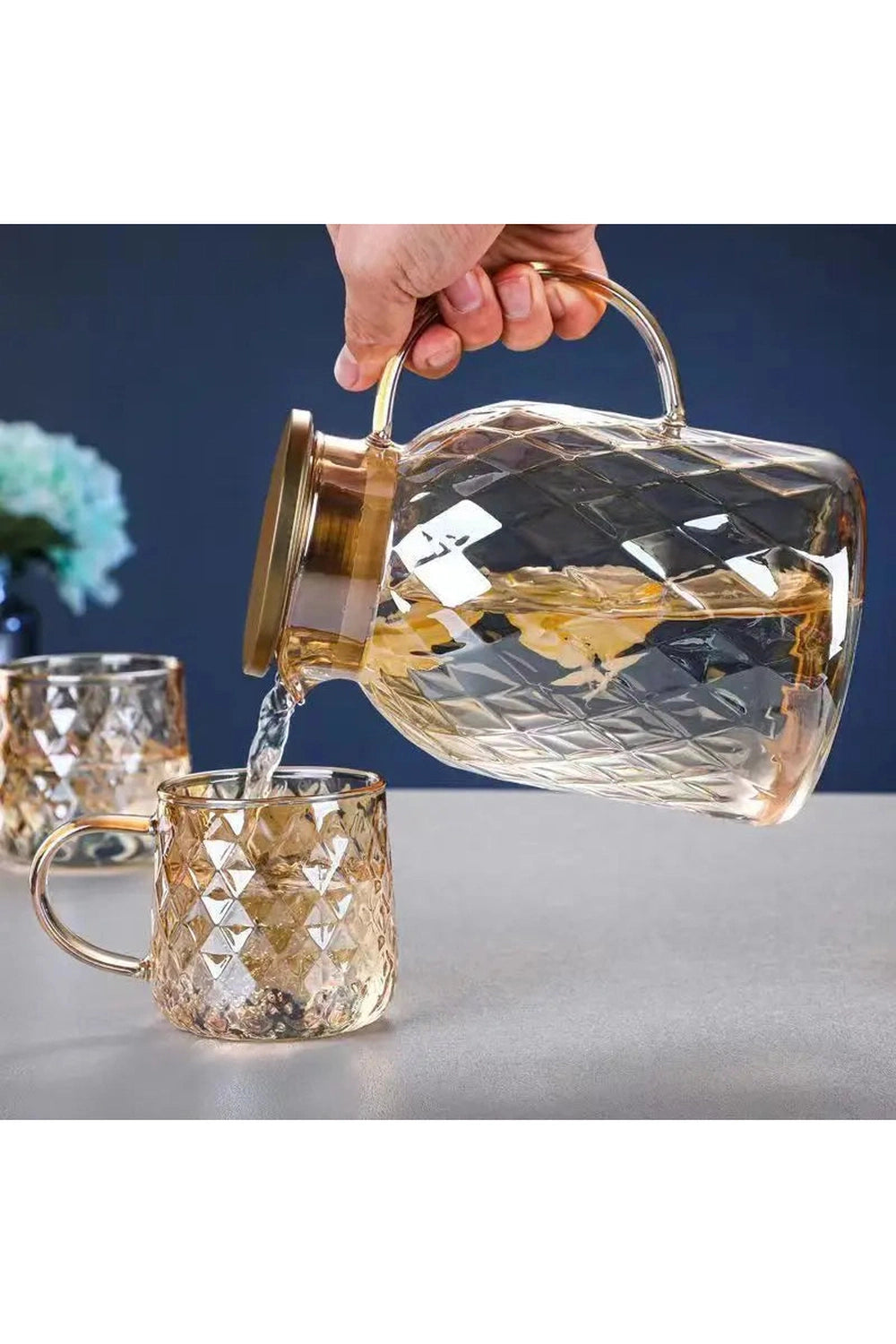 Luxurious Glass Flower Teapot